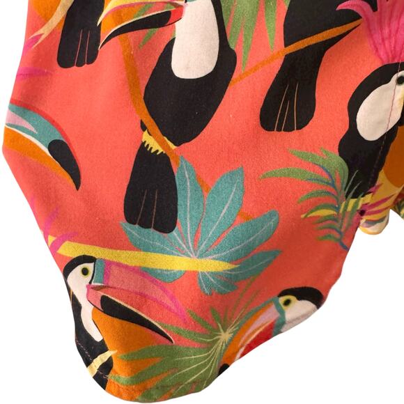 Farm Rio x Anthropologie Toucan Tropical Rainforest Wrap Blouse Size XS - Picture 14 of 15